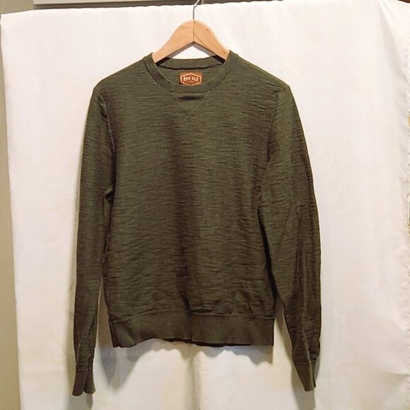 Red Ale‎ By Crew Neck Sweater Men's M Long Sleeve Lightweight Army Green Marled - Picture 1 of 8